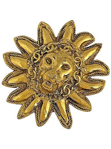 Chanel Chanel Lion Motif Brooch, Coco Mark, GP Gold, Women's (view 1)