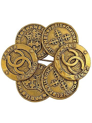 Chanel Chanel Coco Mark Brooch, GP Gold, Women's (view 1)