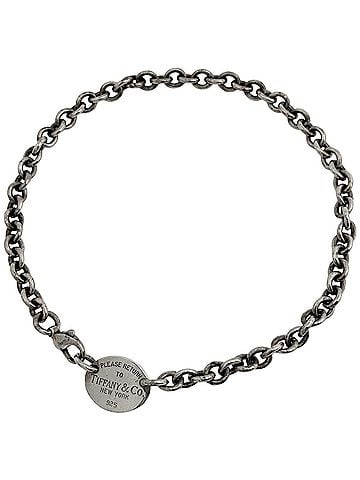 Tiffany & Co. Tiffany &amp; Co. Return to Chain Necklace Oval Tag Choker Sterling Silver 925 Women's (view 1)