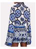 Alexis 100% Polyester Print Blue Black White Romper Size S - photo 5