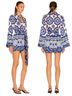 Alexis 100% Polyester Print Blue Black White Romper Size S - photo 7