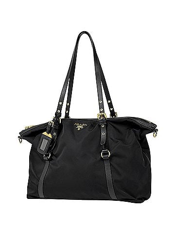 Prada Prada PRADA Logo Tote Bag Nylon Nero (Black) Women's (view 1)