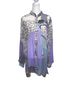 Citron 100% Silk Graphic Purple Gray White Button-Down Shirt Size L - photo 1