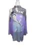 Citron 100% Silk Graphic Purple Gray White Button-Down Shirt Size L - photo 2