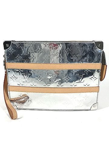 Louis Vuitton LOUIS VUITTON M80807 Monogram Mirror Trunk Pouch - Leather, Strap Included, Handbag, Pouch, Second Bag, Clutch Silver. Suitable for Men and Women. (view 1)