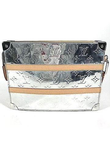 Louis Vuitton LOUIS VUITTON M80807 Monogram Mirror Trunk Pouch - Leather, Strap Included, Handbag, Pouch, Second Bag, Clutch Silver. Suitable for Men and Women. (view 2)