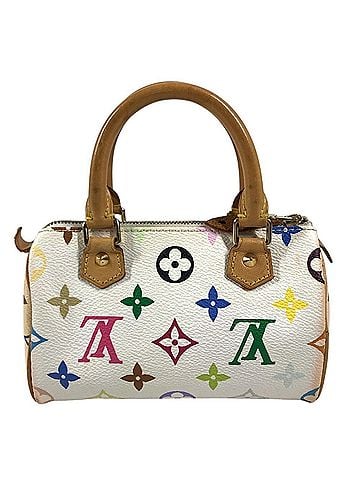 Louis Vuitton LOUIS VUITTON M92645 Monogram Multicolor Mini Speedy Boston Bag, Handbag, Canvas, Women's, Blanc White (view 2)