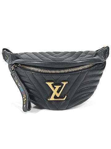 Louis Vuitton LOUIS VUITTON M53750 New Wave Bum Bag, Belt Waist Body Leather, Men's, Women's, Black (view 1)