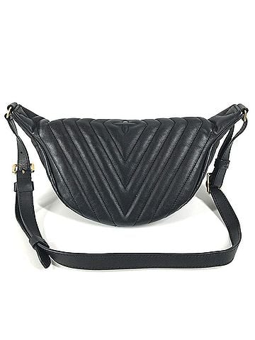 Louis Vuitton LOUIS VUITTON M53750 New Wave Bum Bag, Belt Waist Body Leather, Men's, Women's, Black (view 2)