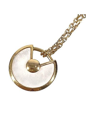 Cartier CARTIER Cartier Mother-of-Pearl Amulette de 1P Diamond XS Chain Necklace, 18K Gold, Au750, Women's Gold Necklace. (view 2)