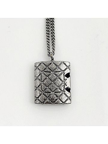 Chanel Chanel Cambon Line Necklace, Coco Mark, Silver Plated, Silver, Women's (view 2)