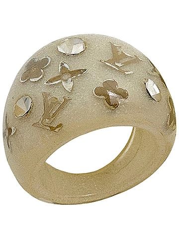 Louis Vuitton Louis Vuitton Bague Inclusion Ring, Resin/Plastic, Clear Gold, Women's (view 1)