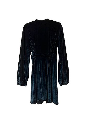 Petal and Pup Teal Velvet Wrap Mini Dress Casual Dress (view 2)