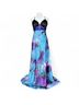 Taboo 100% Polyester Print Blue Purple Black Cocktail Dress Size 10 - photo 3