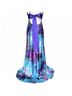 Taboo 100% Polyester Print Blue Purple Black Cocktail Dress Size 10 - photo 12