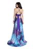 Taboo 100% Polyester Print Blue Purple Black Cocktail Dress Size 10 - photo 2