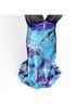 Taboo 100% Polyester Print Blue Purple Black Cocktail Dress Size 10 - photo 15