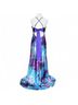 Taboo 100% Polyester Print Blue Purple Black Cocktail Dress Size 10 - photo 8