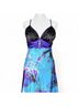 Taboo 100% Polyester Print Blue Purple Black Cocktail Dress Size 10 - photo 4
