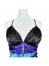 Taboo 100% Polyester Print Blue Purple Black Cocktail Dress Size 10 - photo 5