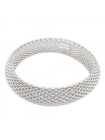 Tiffany & Co. Tiffany &amp; Co. Somerset Mesh Bangle, Sterling Silver 925, Men's Women's (view 1)
