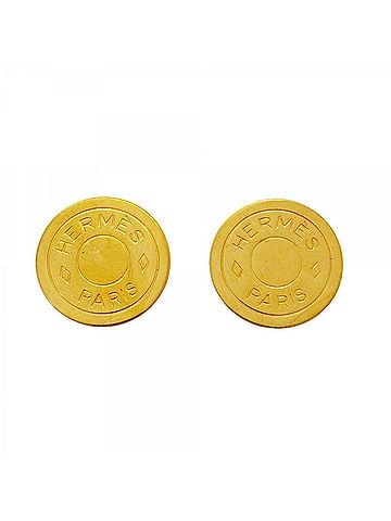 Hermès Hermes Earrings, Sellier, GP Plated, Gold, Women's (view 1)
