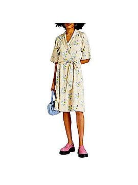 Ganni Floral Crinkle Wrap Dress Casual Dress (view 1)
