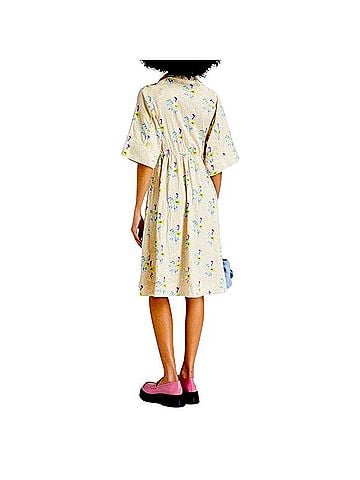 Ganni Floral Crinkle Wrap Dress Casual Dress (view 2)