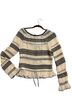 Forever 21 100% Polyester 9% Spandex 1% Elastane Black Ivory Long Sleeve Blouse Size L - photo 2