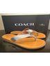 Coach 100% Leather Hearts Silver Tan Flip Flops Size 5 1/2 - photo 3