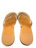 Coach 100% Leather Hearts Silver Tan Flip Flops Size 5 1/2 - photo 2