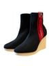 DKNY Black Red Ankle Boots Size 7 1/2 - photo 1