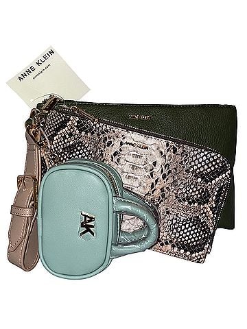 Anne Klein 3 Pc Wristlet Set Dark Green Snakeskin Leather Wristlet (view 1)