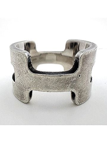 Hermès Hermes H-motif ring, sterling silver (925), women's ring. (view 2)