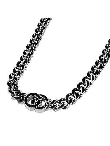 Gucci Gucci Interlocking G Chain Necklace, Metal, Silver, Women's (view 1)
