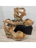 Just Fabulous Tan Multi Color Sandals Size 9 - photo 5