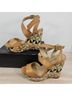 Just Fabulous Tan Multi Color Sandals Size 9 - photo 4