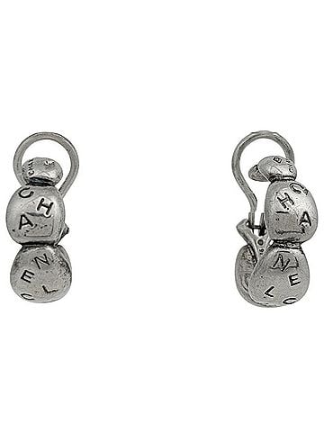 Chanel Chanel logo earrings, sterling silver (925), silver, women's. (view 1)