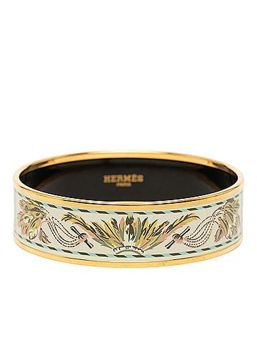 Hermès Hermes Enamel GM Cloisonné Bangle, Gold Multicolor Plated, Women's (view 1)