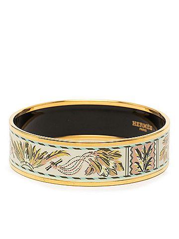Hermès Hermes Enamel GM Cloisonné Bangle, Gold Multicolor Plated, Women's (view 2)