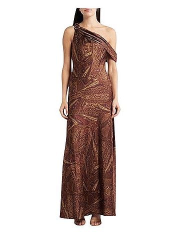 Ralph Lauren Print Buckle-Trim Off The Shoulder Gown Casual Dress (view 1)