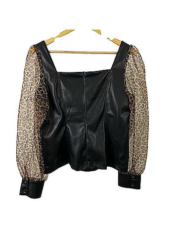 Andrew Marc Marc New York Faux Leather Top (view 2)
