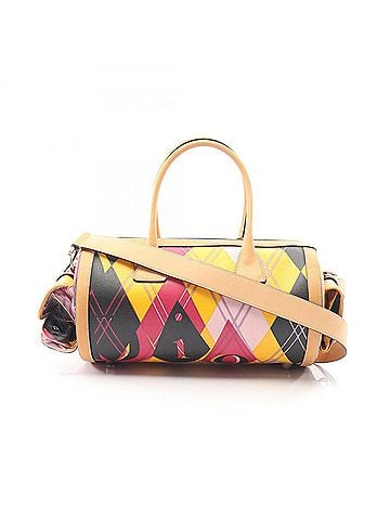 Christian Dior Christian Dior Dior 2-Way Handbag, Coated Canvas Leather, Women's, Brown/Multicolor GOL44261 (view 1)