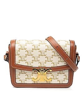 Céline Teen Triomphe Coated Canvas and Calfskin Triomphe Crossbody (view 1)
