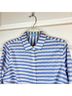 J. McLaughlin 100% Cotton Stripes Blue White Long Sleeve Blouse Size M - photo 3