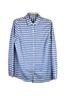 J. McLaughlin 100% Cotton Stripes Blue White Long Sleeve Blouse Size M - photo 1