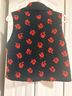 Straight Down Floral Black Red Vest Size S - photo 3