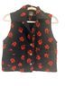 Straight Down Floral Black Red Vest Size S - photo 1