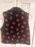 Straight Down Floral Black Red Vest Size S - photo 6
