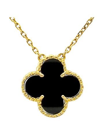 Van Cleef & Arpels Van Cleef &amp; Arpels Vintage Enhambra Necklace, 18K Yellow Gold, Onyx, Women's. (view 1)